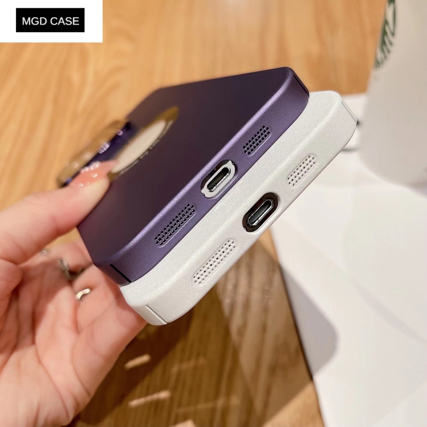 Frosted lens frame bracket mobile phone case