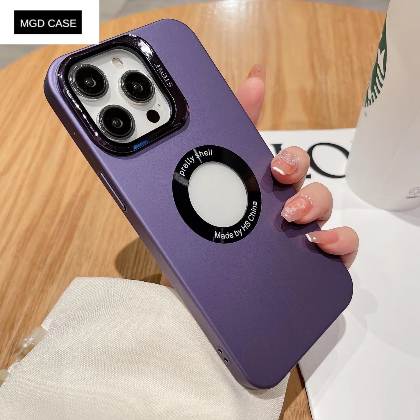 Frosted lens frame bracket mobile phone case