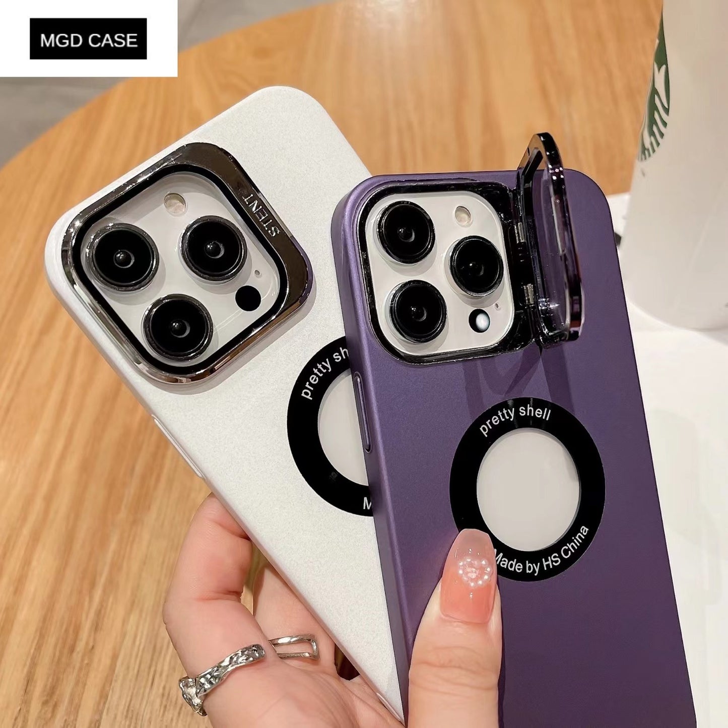 Frosted lens frame bracket mobile phone case