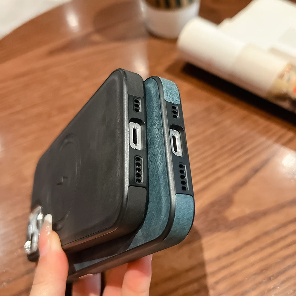 Leather texture magnetic phone case
