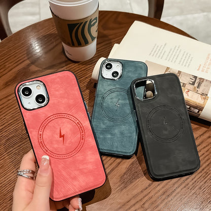 Leather texture magnetic phone case