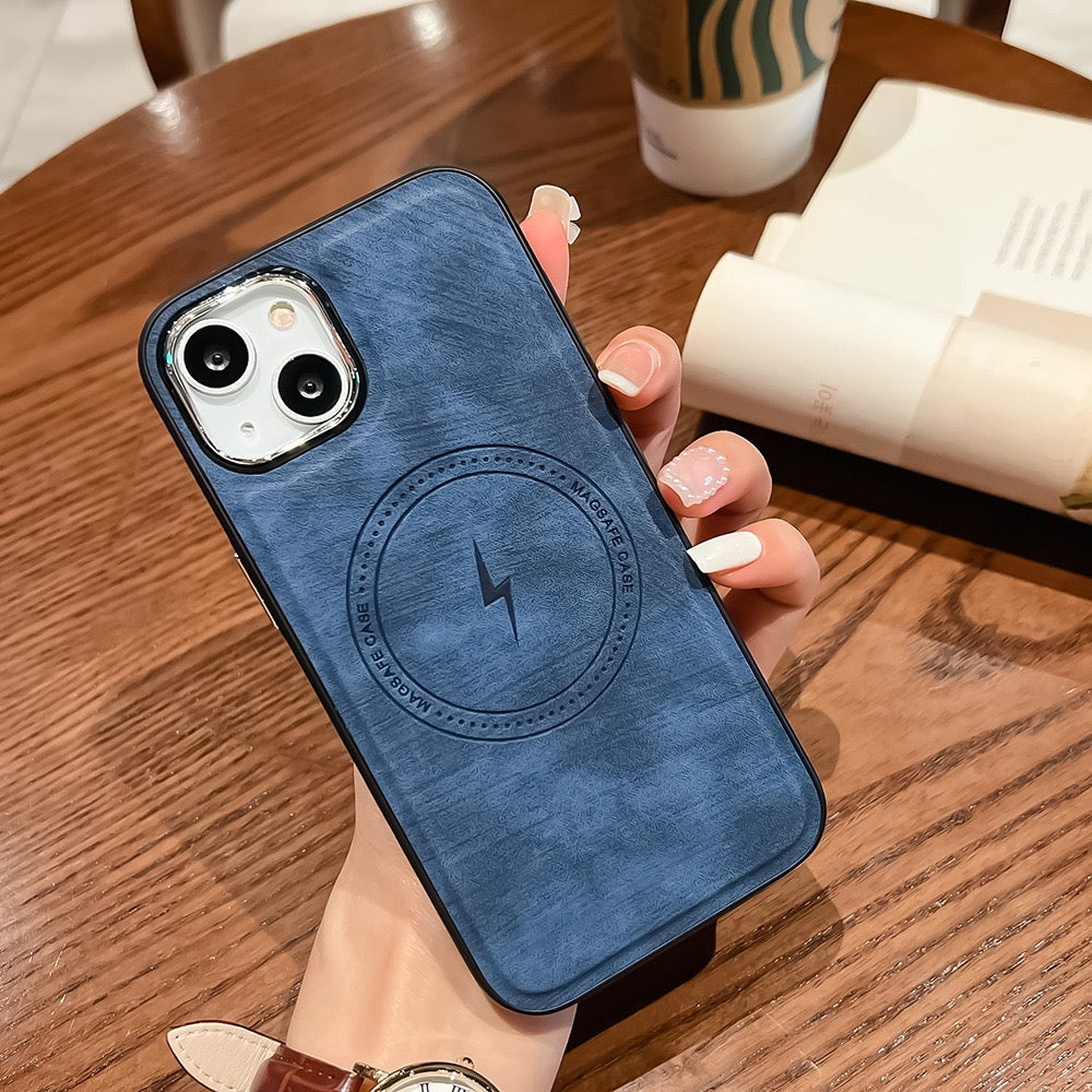 Leather texture magnetic phone case