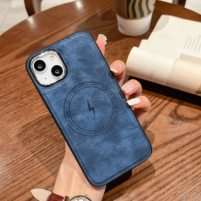 Leather texture magnetic phone case