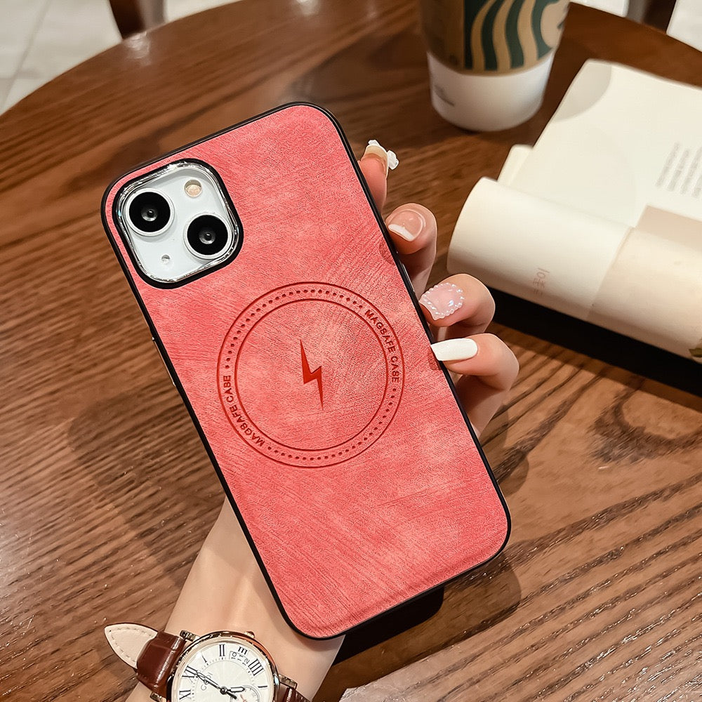 Leather texture magnetic phone case