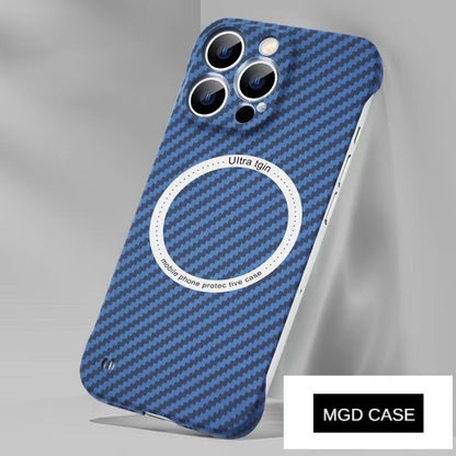 Carbon fiber pattern magnetic frameless mobile phone case