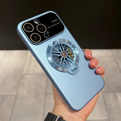 Lens protection rotating gyroscope phone case