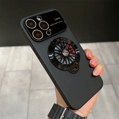 Lens protection rotating gyroscope phone case