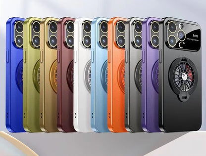 Lens protection rotating gyroscope phone case