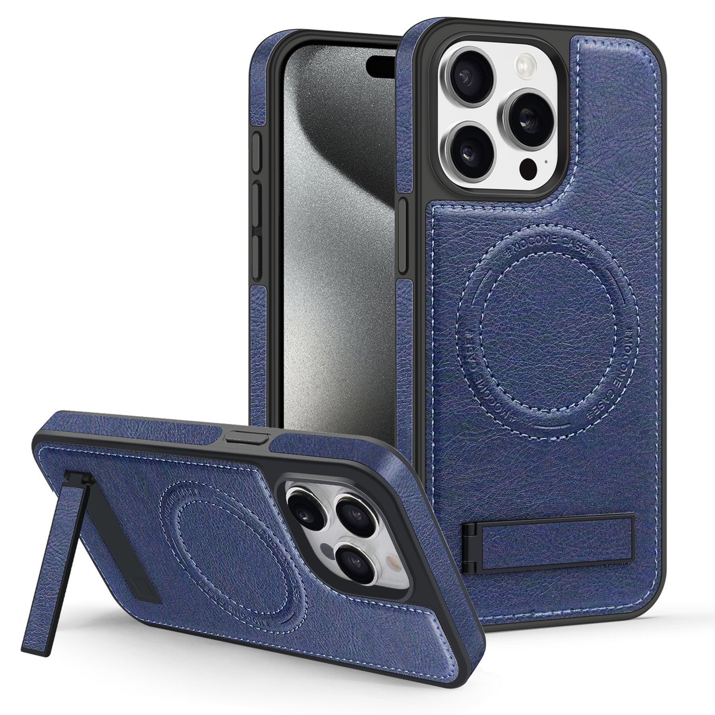 Leather stand magnetic phone case