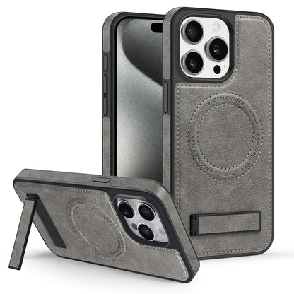 Leather stand magnetic phone case