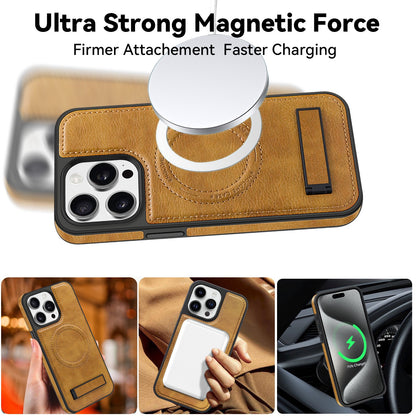 Leather stand magnetic phone case