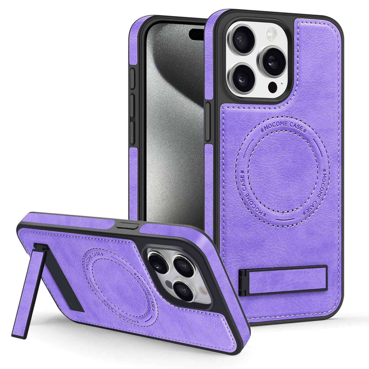 Leather stand magnetic phone case
