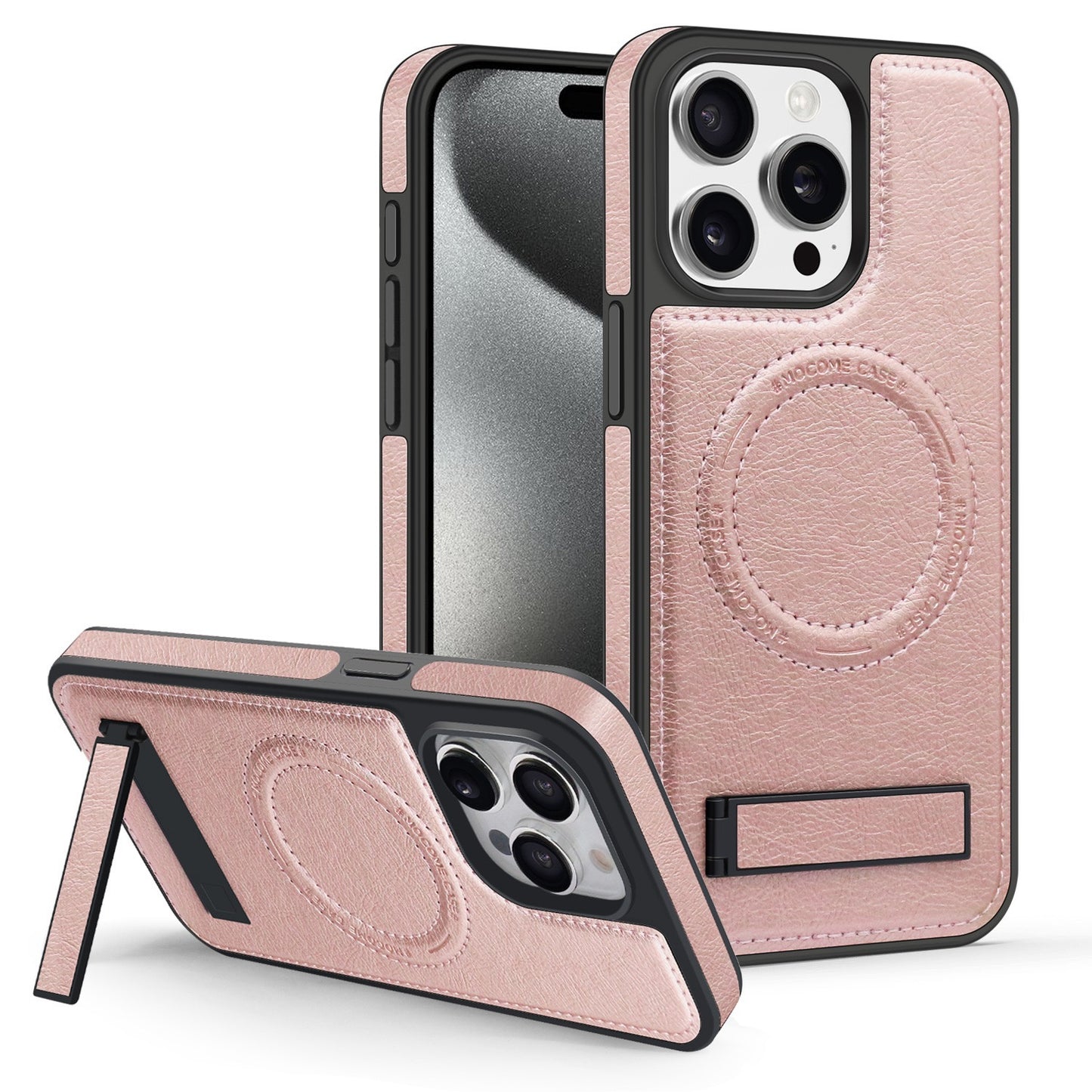 Leather stand magnetic phone case