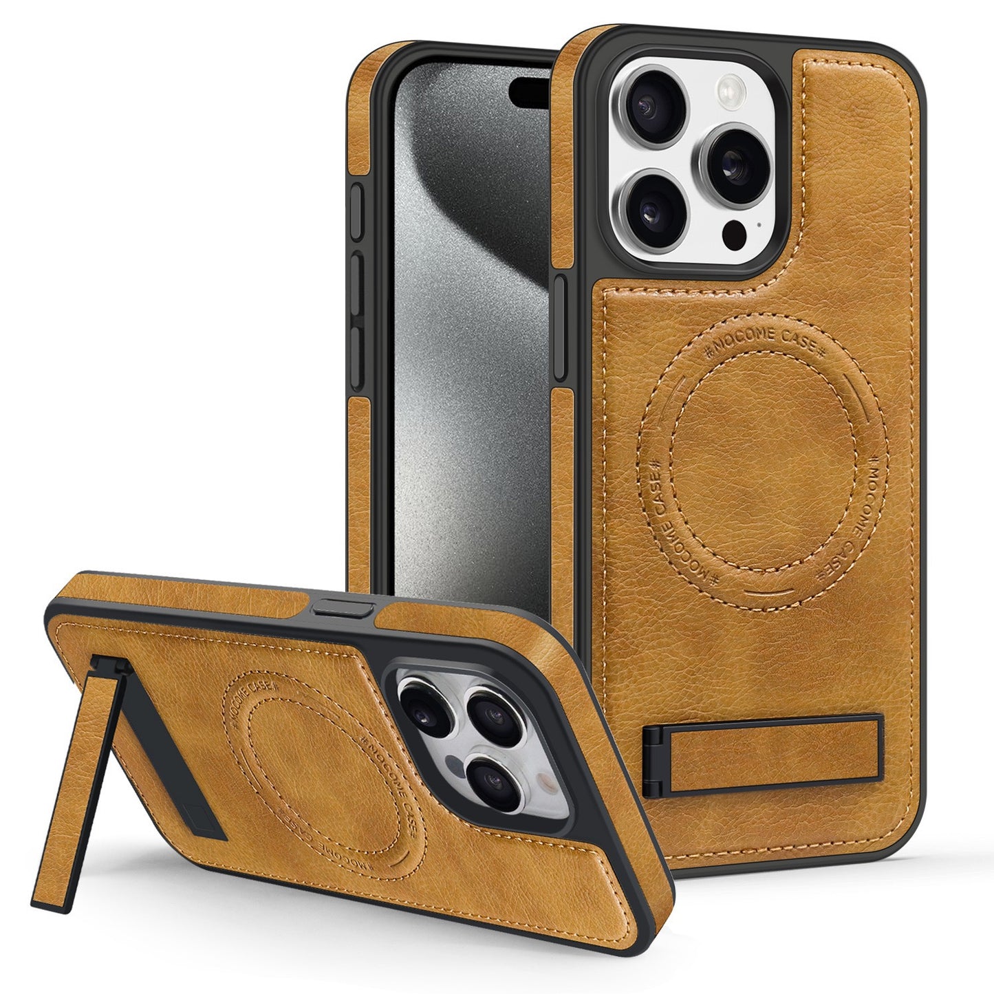 Leather stand magnetic phone case