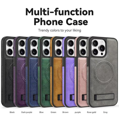 Leather stand magnetic phone case