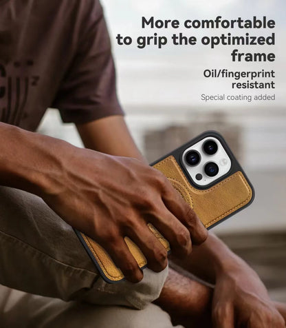 Leather stand magnetic phone case