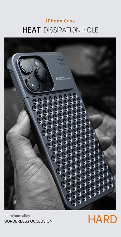 2025 Creative Fragrance heat dissipation metal snap phone case