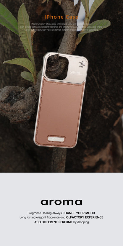 New Leather Metal Aromatherapy Phone Case