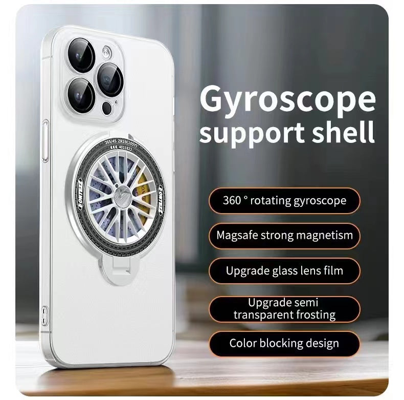 New Contrasting Color Rotating Gyroscope Magnetic Phone Case