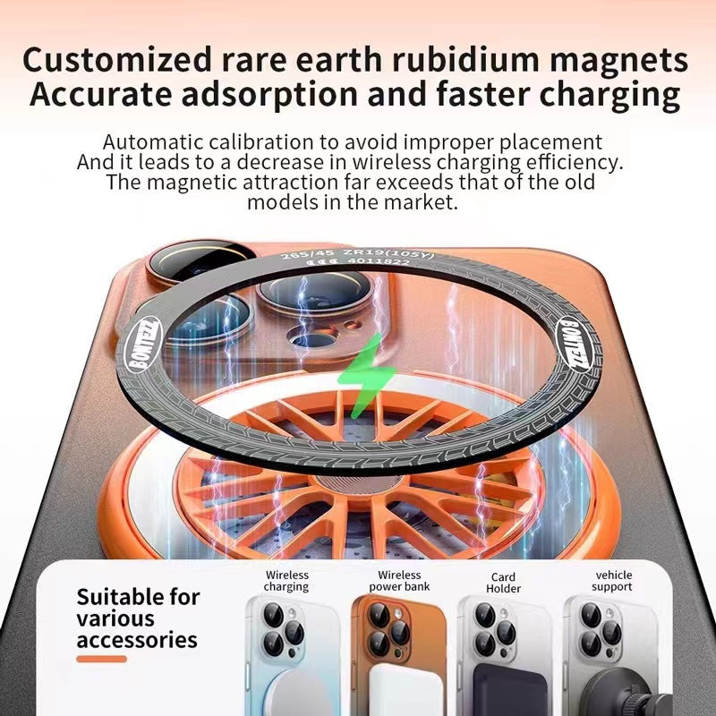 New Contrasting Color Rotating Gyroscope Magnetic Phone Case