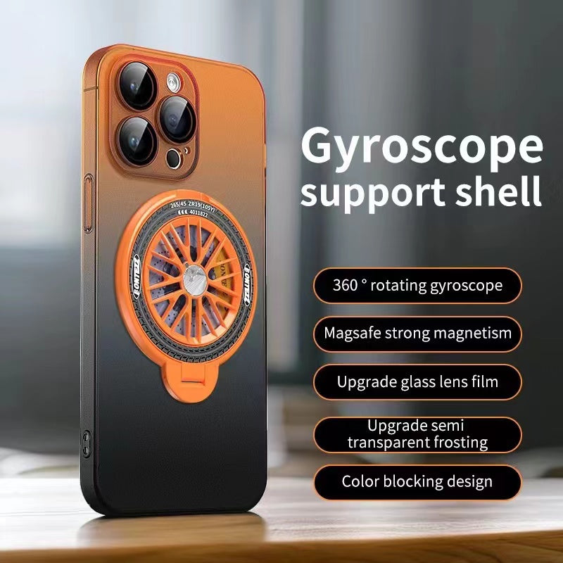 New Contrasting Color Rotating Gyroscope Magnetic Phone Case