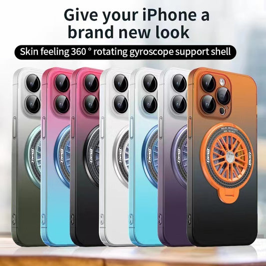 New Contrasting Color Rotating Gyroscope Magnetic Phone Case