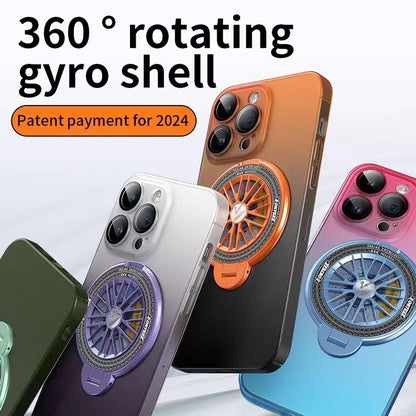New Contrasting Color Rotating Gyroscope Magnetic Phone Case