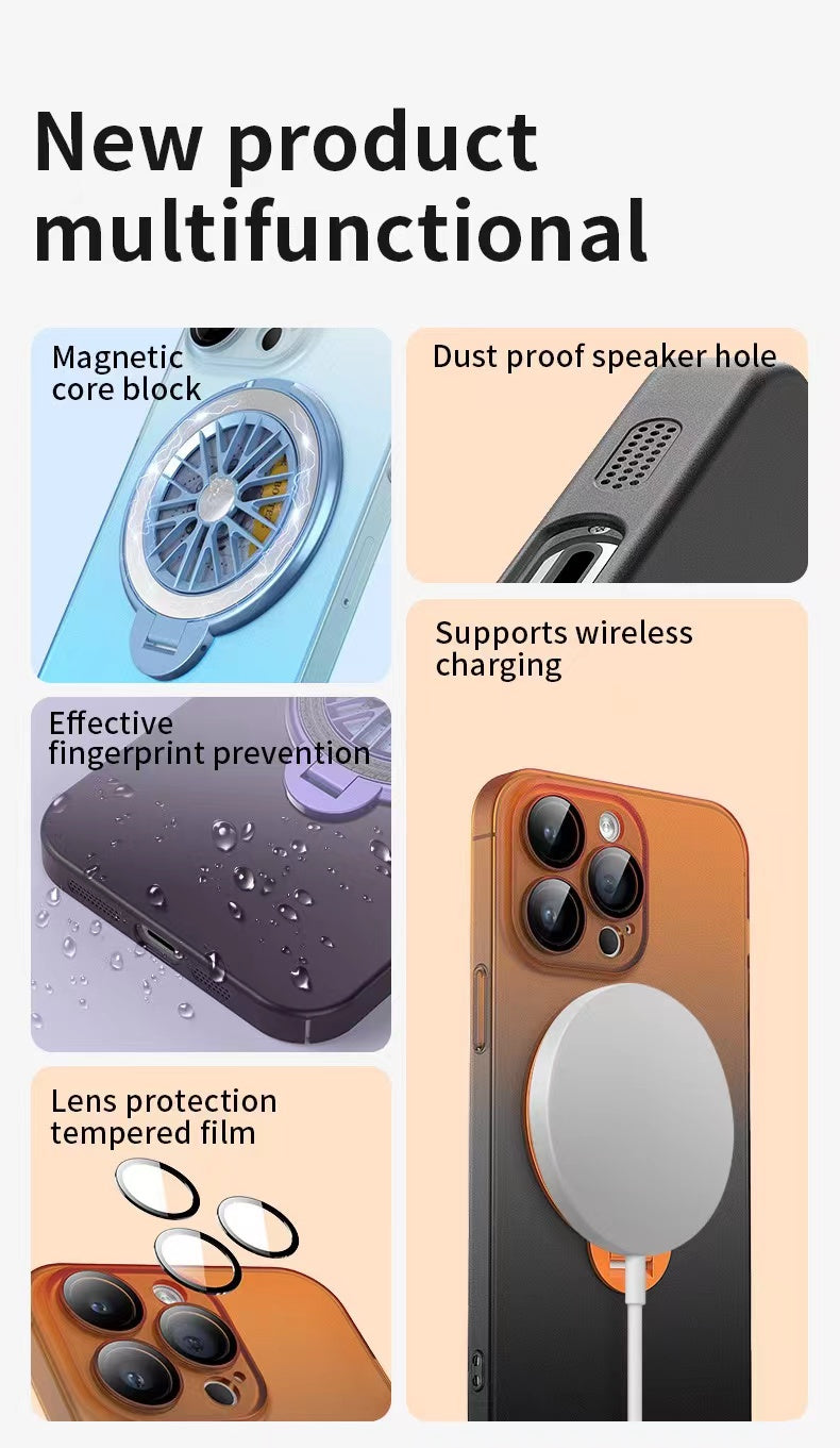 New Contrasting Color Rotating Gyroscope Magnetic Phone Case