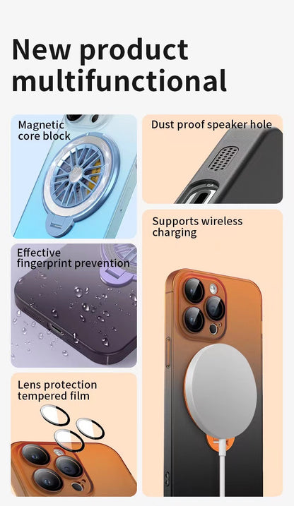 New Contrasting Color Rotating Gyroscope Magnetic Phone Case