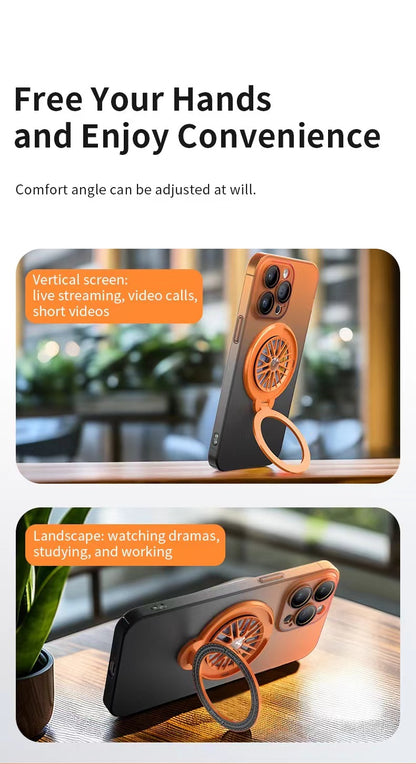 New Contrasting Color Rotating Gyroscope Magnetic Phone Case