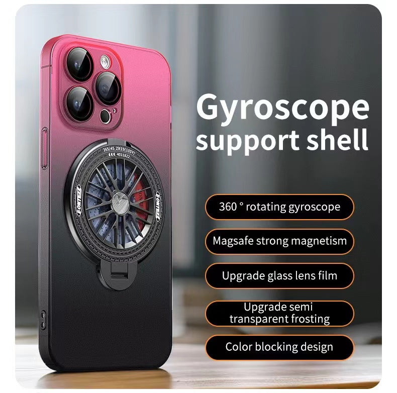 New Contrasting Color Rotating Gyroscope Magnetic Phone Case