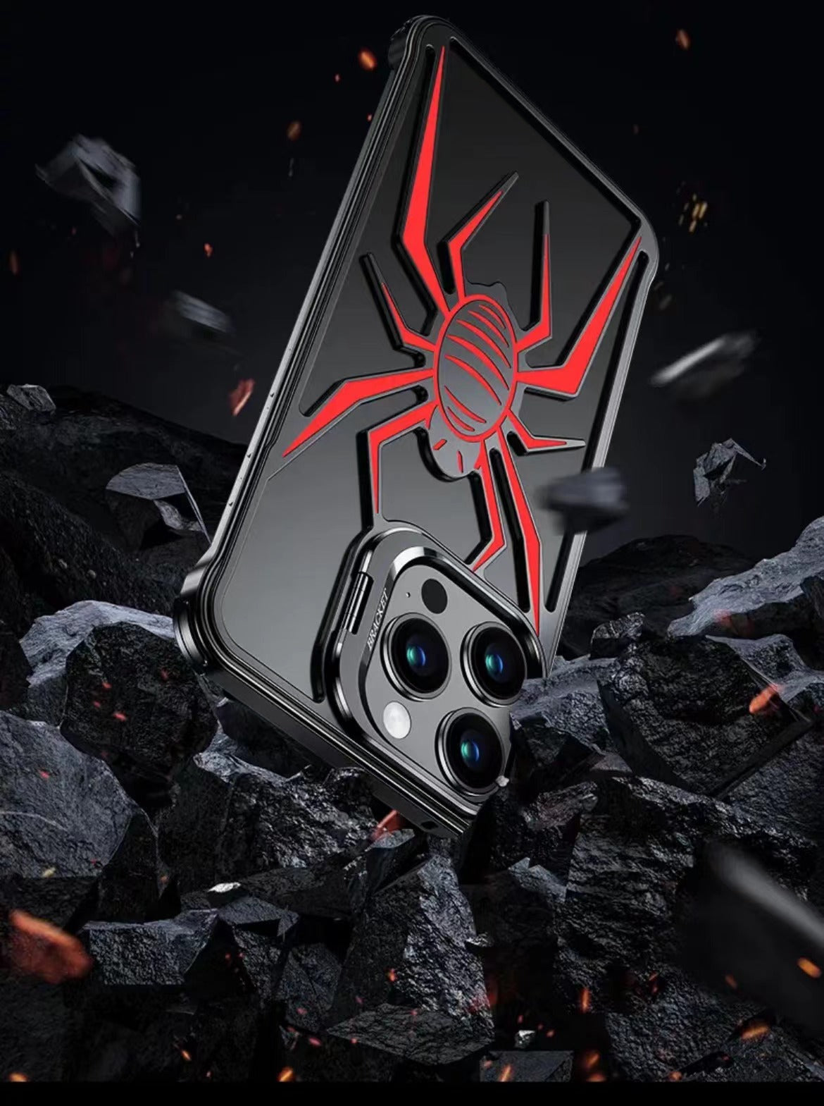 Creative Spider Armor Design Metal Anti-Fall Phone Case