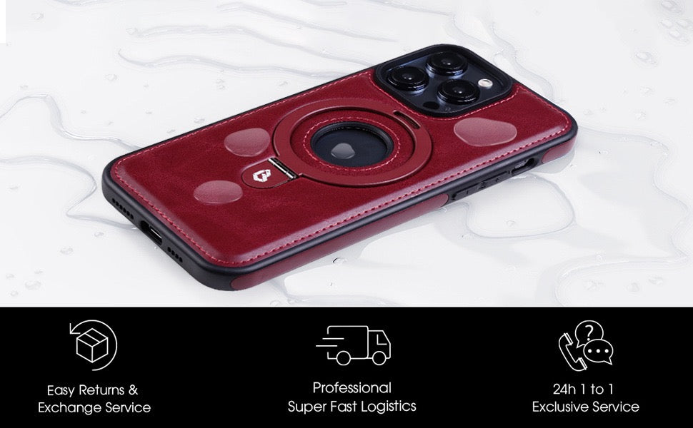 2025 New leather stand magnetic phone case