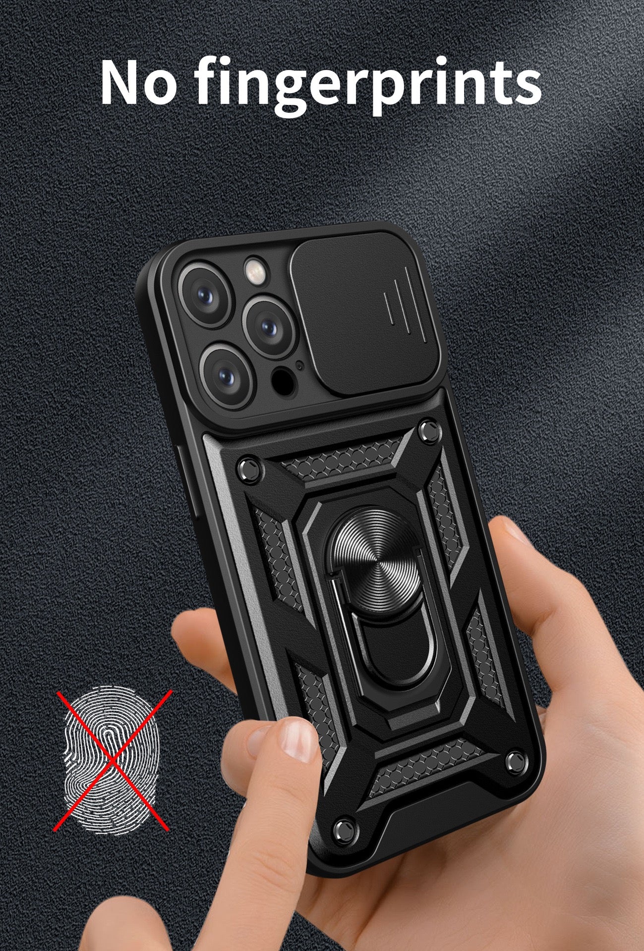 Mecha sliding cover lens protective phone case