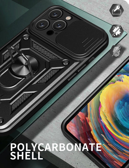 Mecha sliding cover lens protective phone case