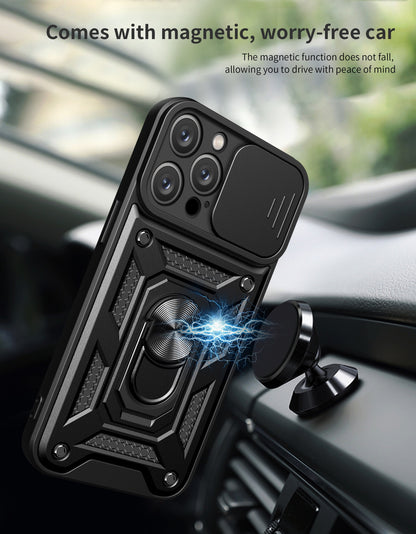 Mecha sliding cover lens protective phone case
