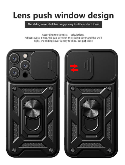 Mecha sliding cover lens protective phone case