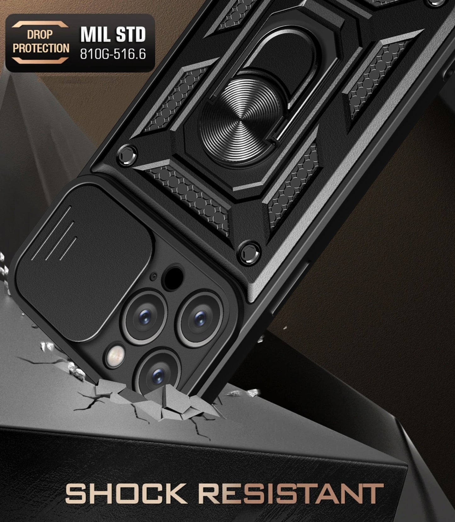 Mecha sliding cover lens protective phone case