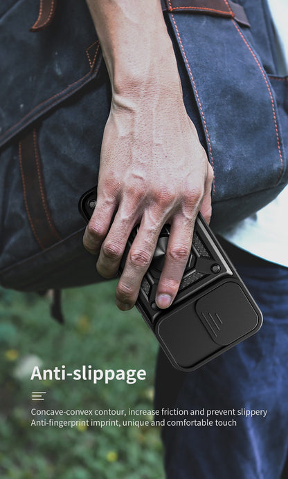 Mecha sliding cover lens protective phone case