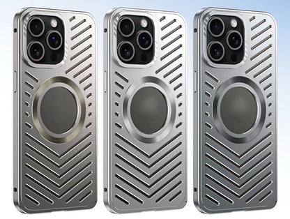 Ice-dazzling Magnetic Metal Buckle Heat Dissipation Phone Case