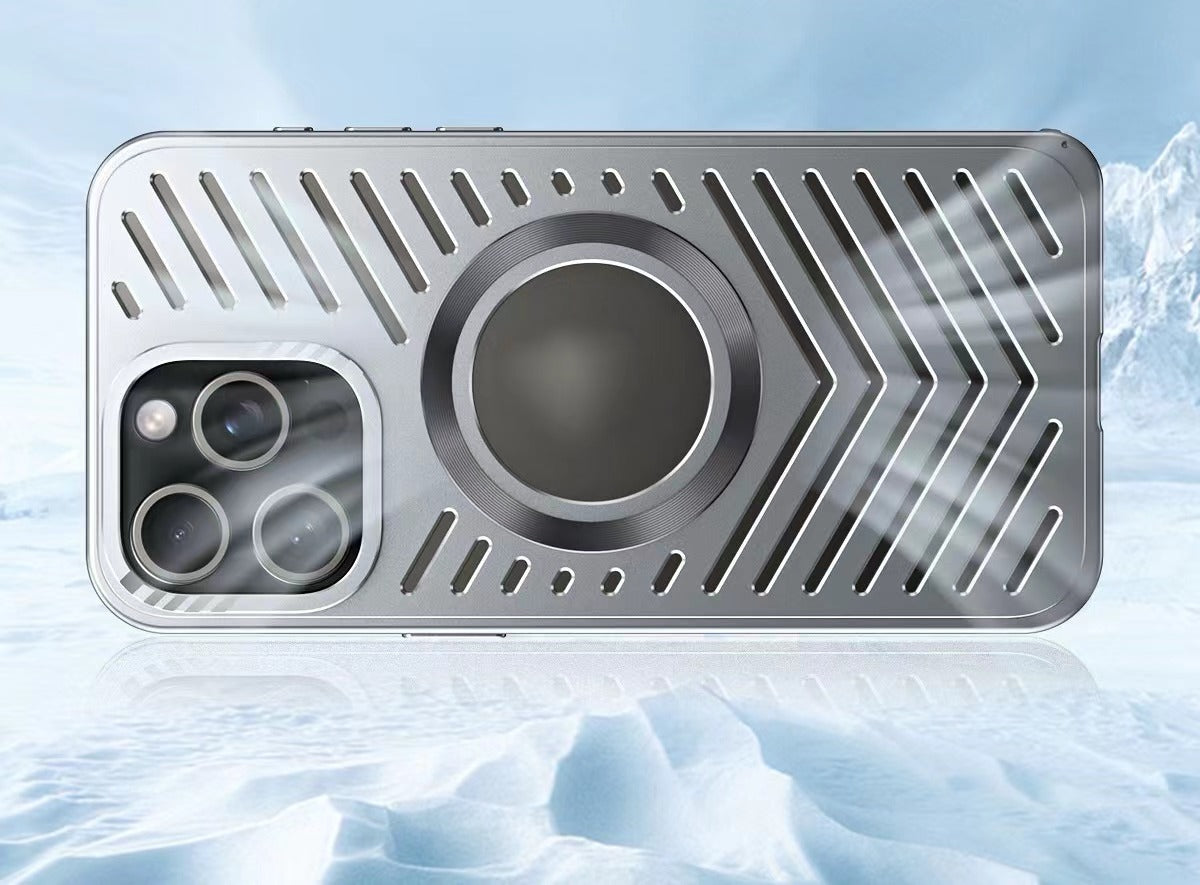 Ice-dazzling Magnetic Metal Buckle Heat Dissipation Phone Case