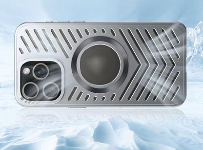 Ice-dazzling Magnetic Metal Buckle Heat Dissipation Phone Case