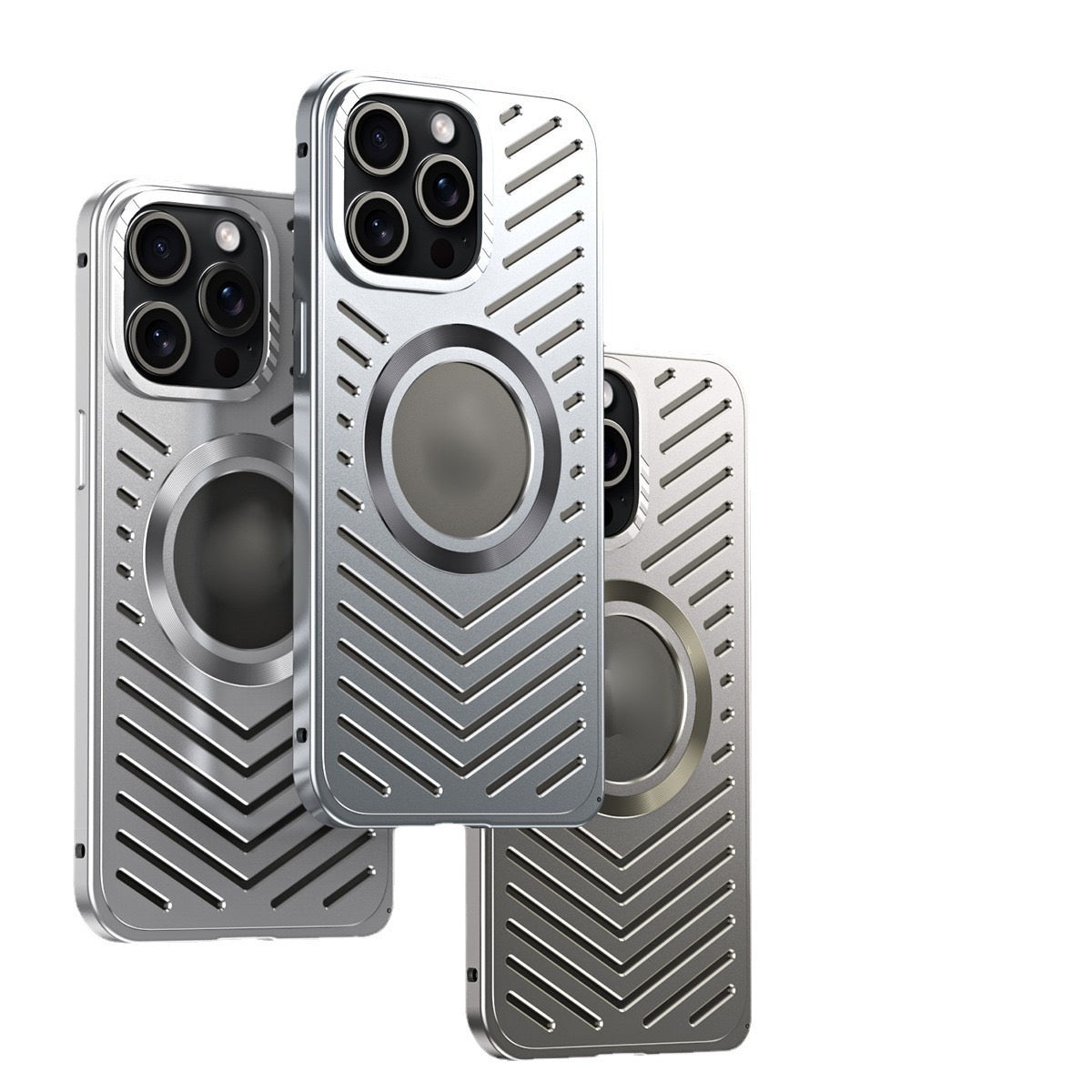 Ice-dazzling Magnetic Metal Buckle Heat Dissipation Phone Case