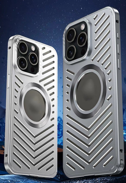 Ice-dazzling Magnetic Metal Buckle Heat Dissipation Phone Case