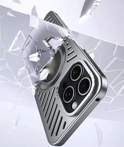 Ice-dazzling Magnetic Metal Buckle Heat Dissipation Phone Case