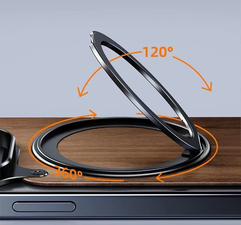 Luxury Designed Magnetic Walnut Metal Phone Case