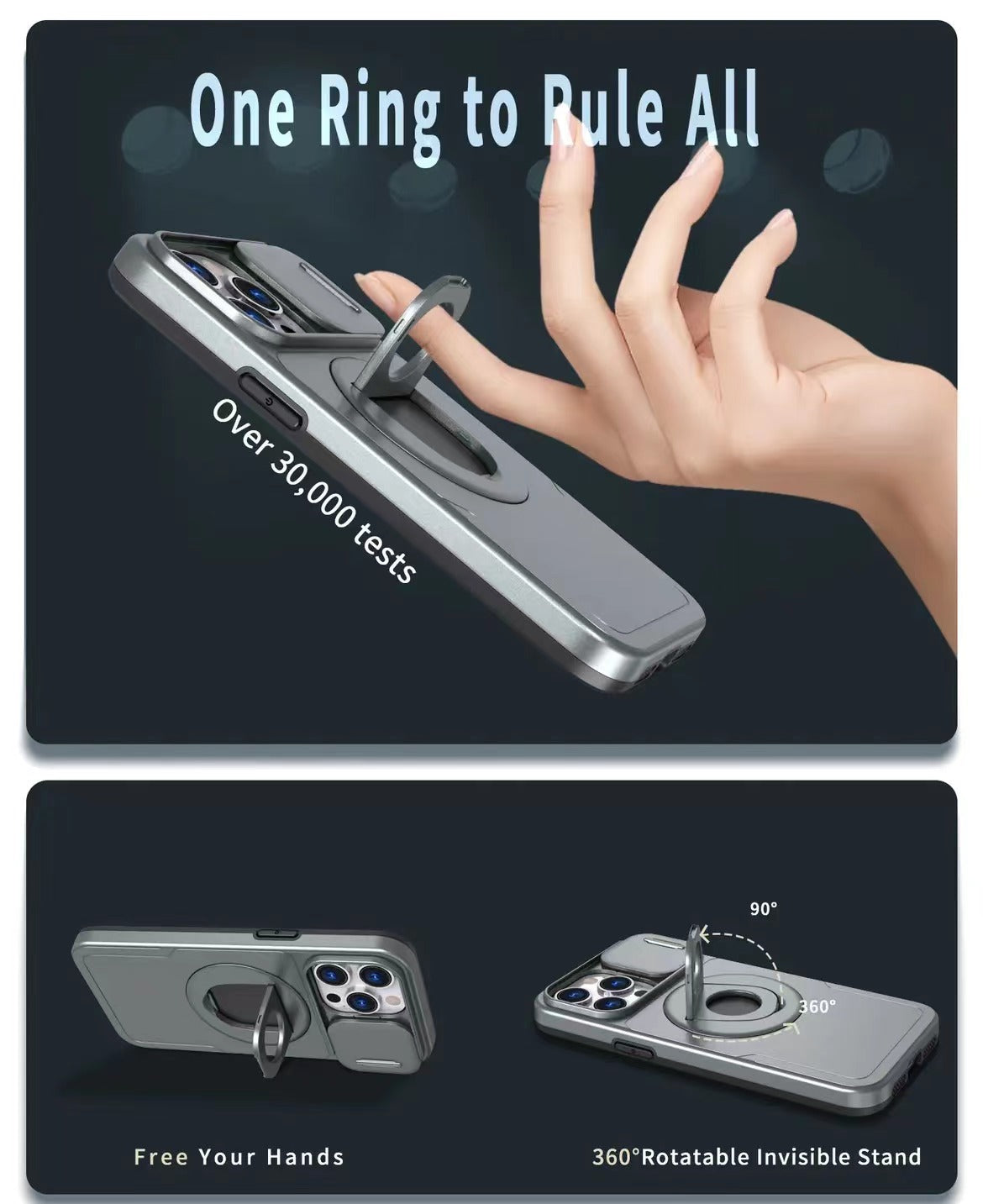 Lens Protection Ring Holder Magnetic Phone Case