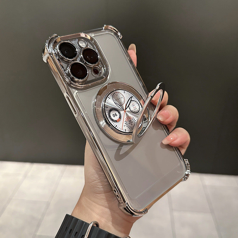 Clock pattern anti-fall bracket phone case