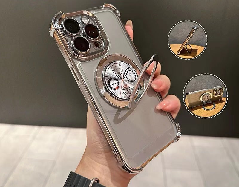 Clock pattern anti-fall bracket phone case