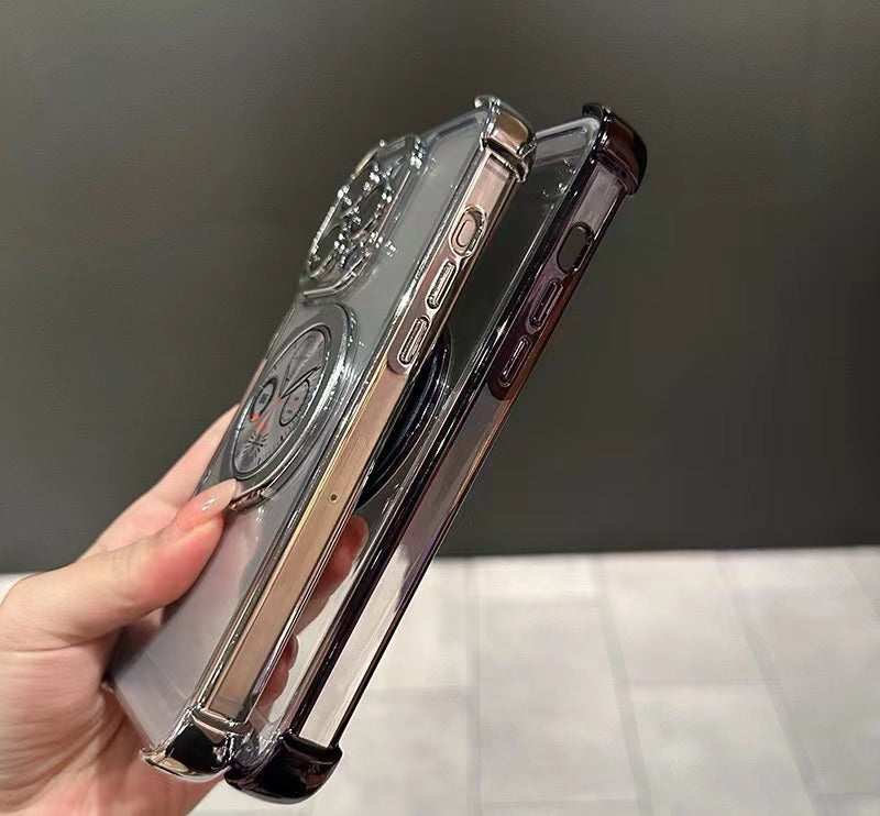 Clock pattern anti-fall bracket phone case